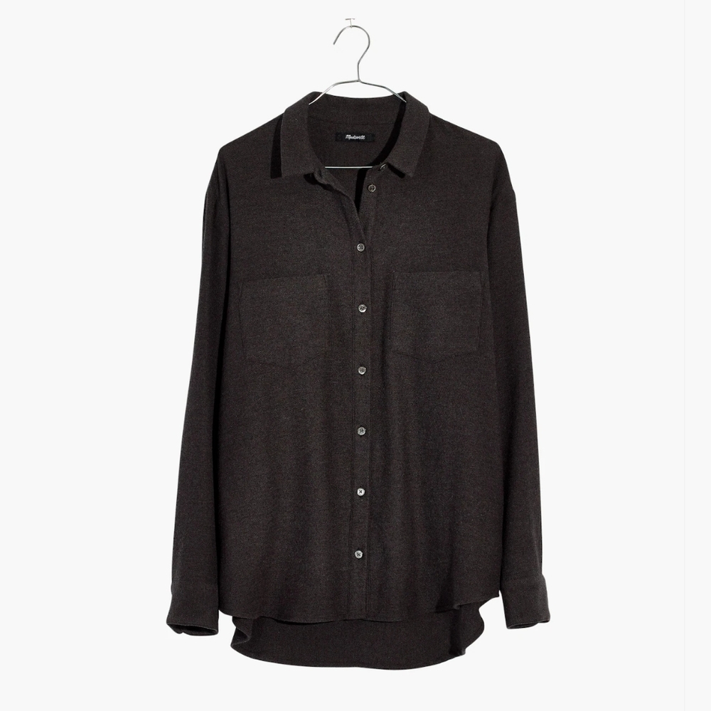 Madewell Flannel Sunday Shirt charcoal grey